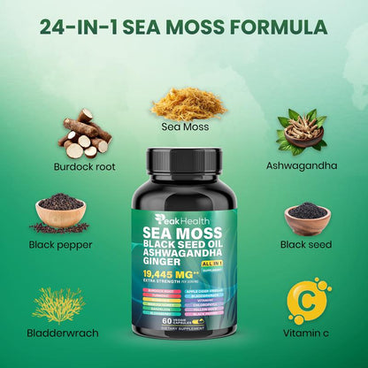 Sea Moss & Shilajit Dynamic Vitality Bundle - 60 Count