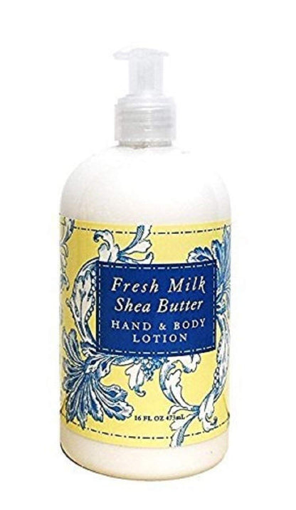 Fresh Milk Body Care Spa Quartet - Hand Soap, Lotion, Body Butter, and Soap Bar Square - Luxurious Shea Butter Skin Care in Captivating Botanical Scents