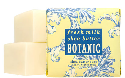 Fresh Milk Body Care Spa Quartet - Hand Soap, Lotion, Body Butter, and Soap Bar Square - Luxurious Shea Butter Skin Care in Captivating Botanical Scents